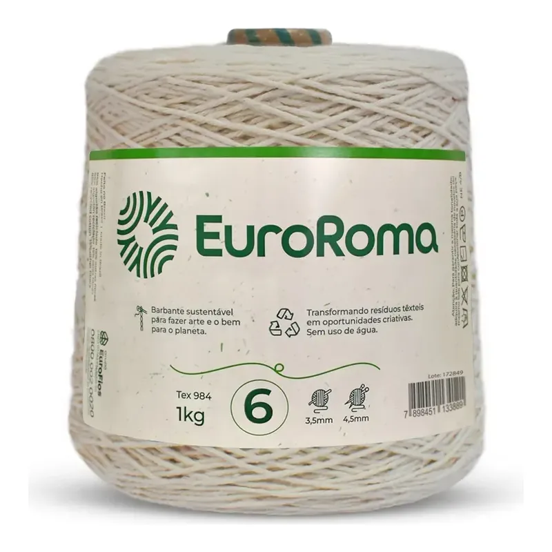 Barbante Cru – EuroRoma – Nº 6 – 1 kg – 1016 m