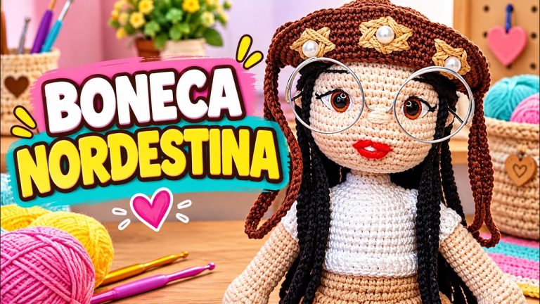 Boneca Nordestina Amigurumi de Crochê – Parte 2 do Passo a Passo
